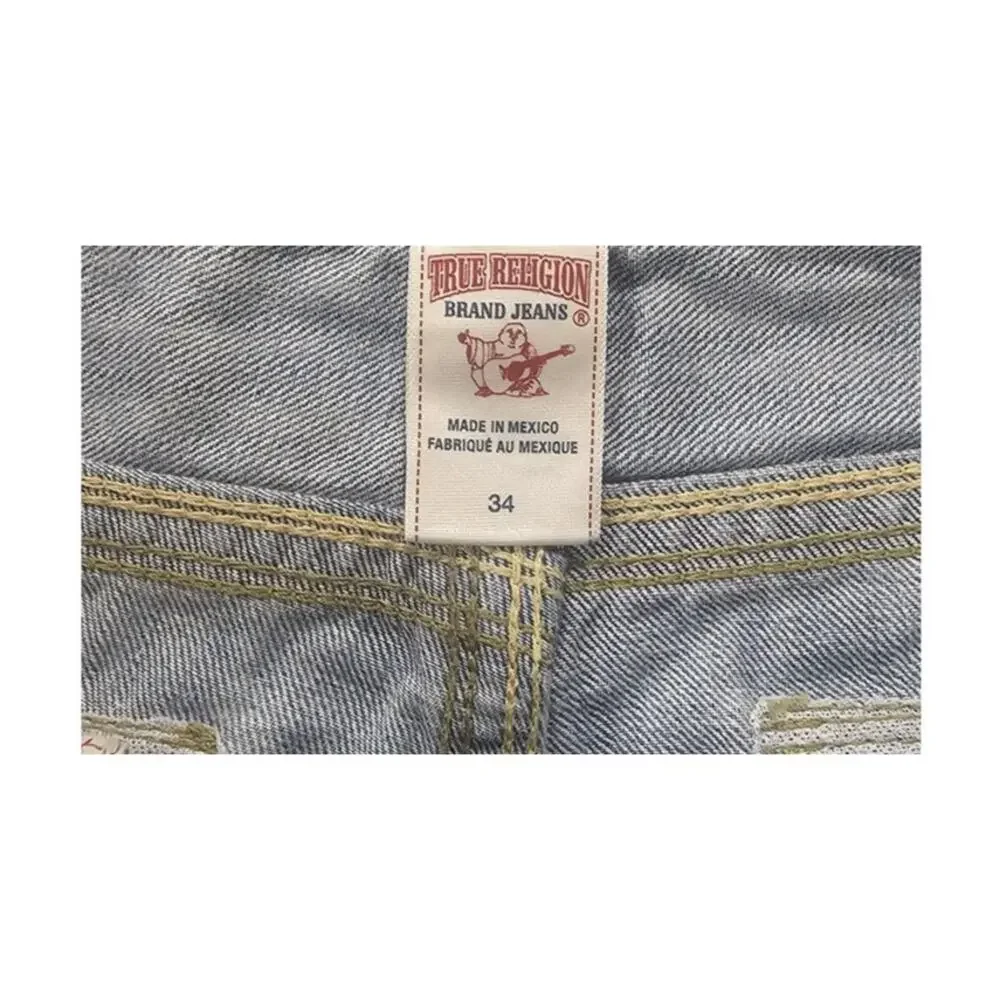 True Religion Ricky Straight WFLP GT Green Combo Mens Jeans Size 34